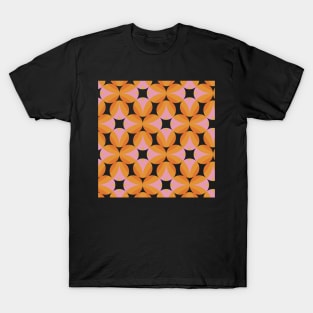 Pink and Orange Groovy 70s Retro Pattern T-Shirt